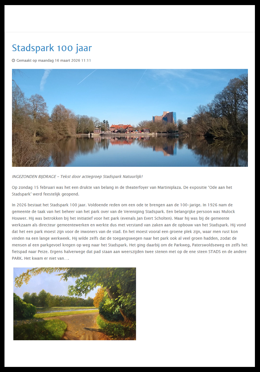 Stadspark 100 jaar