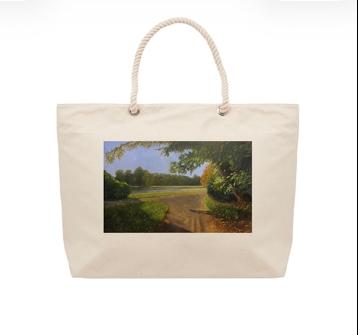 Kunsttas met landschapsontwerp — strandkoeltas